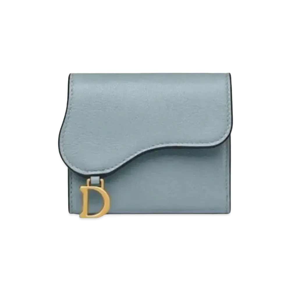 Dior Saddle Lotus Wallet "Cloud Blue"