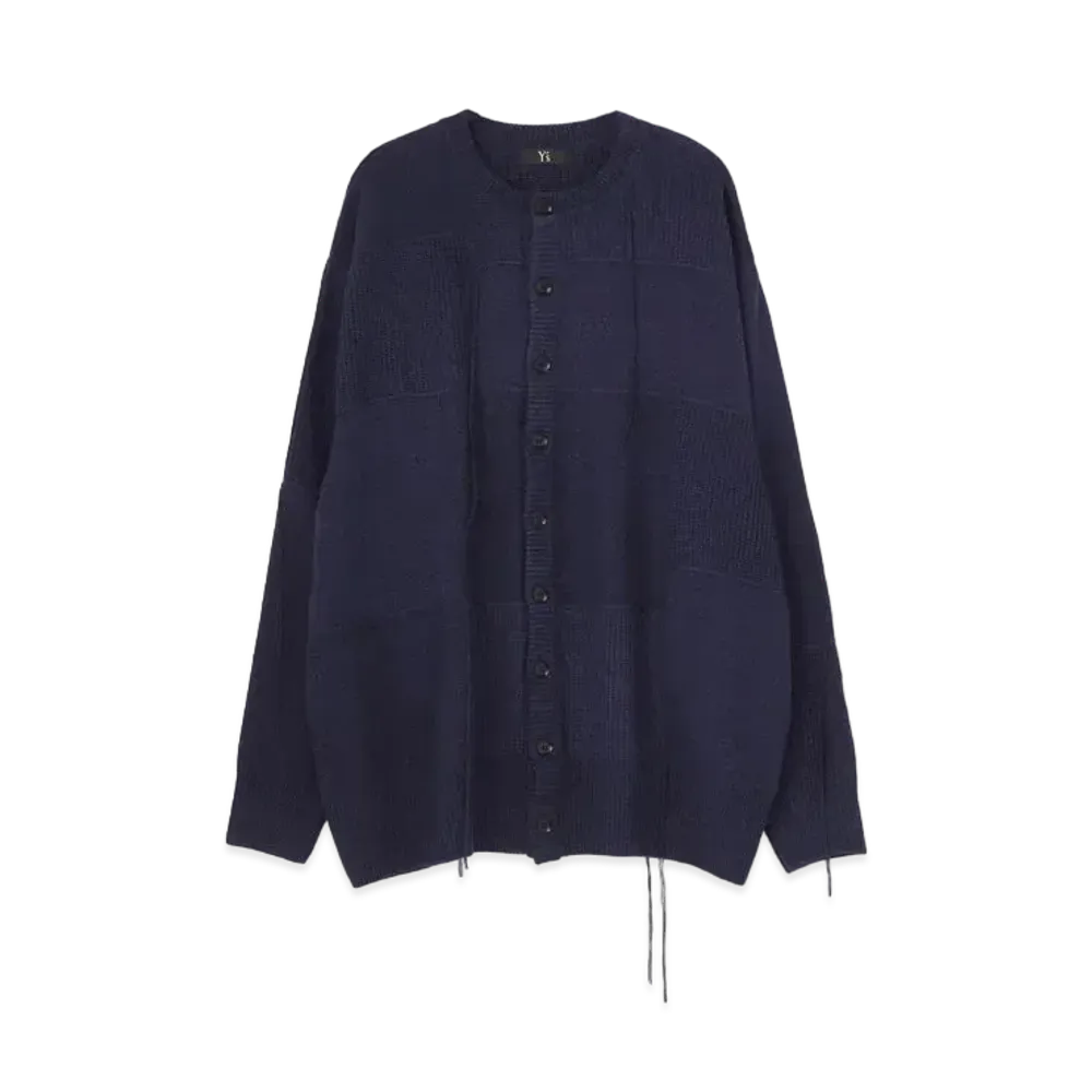 Yohji Yamamoto Y's COTTON ACRYLIC PATCHWORK BIG CARDIGAN "Indigo"