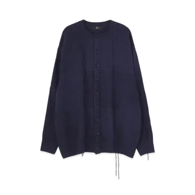 Yohji Yamamoto Y's COTTON ACRYLIC PATCHWORK BIG CARDIGAN "Indigo"