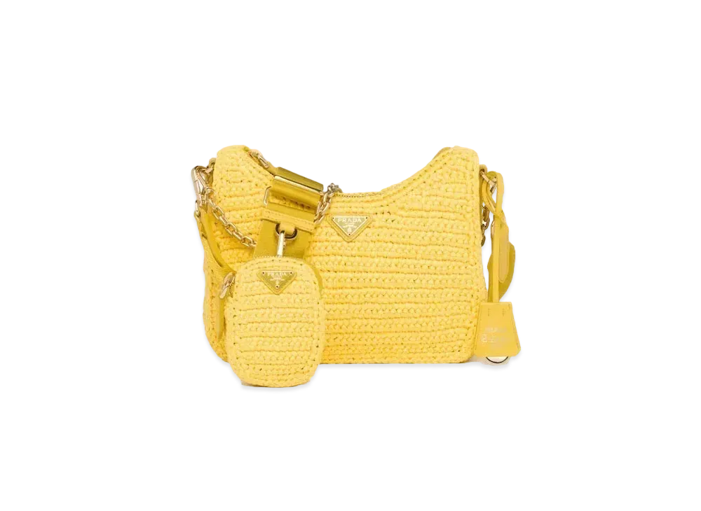 PRADA Re-Edition 2005 Raffia Bag "Yellow"