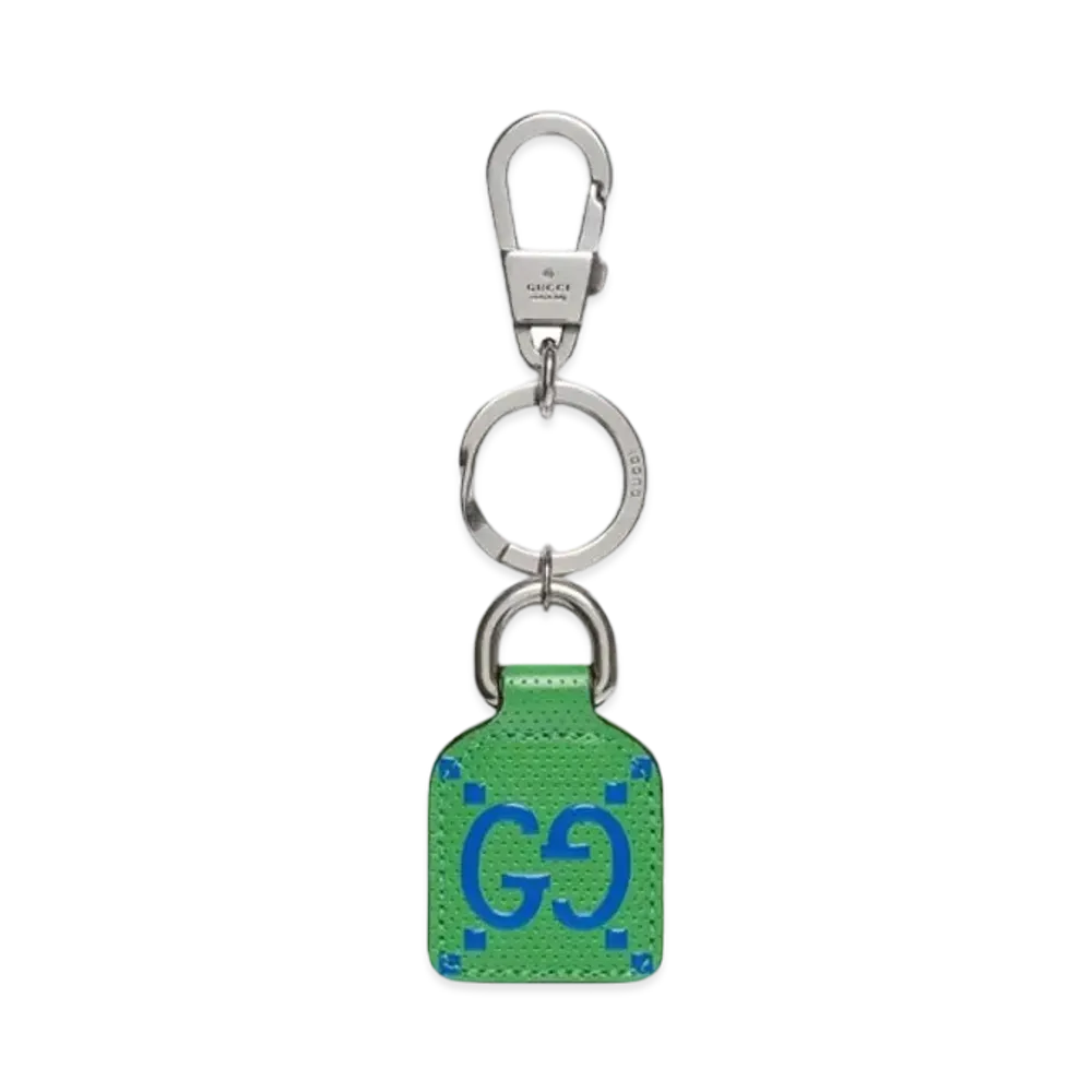 GUCCI GG Embossed Keychain "Green/Blue"
