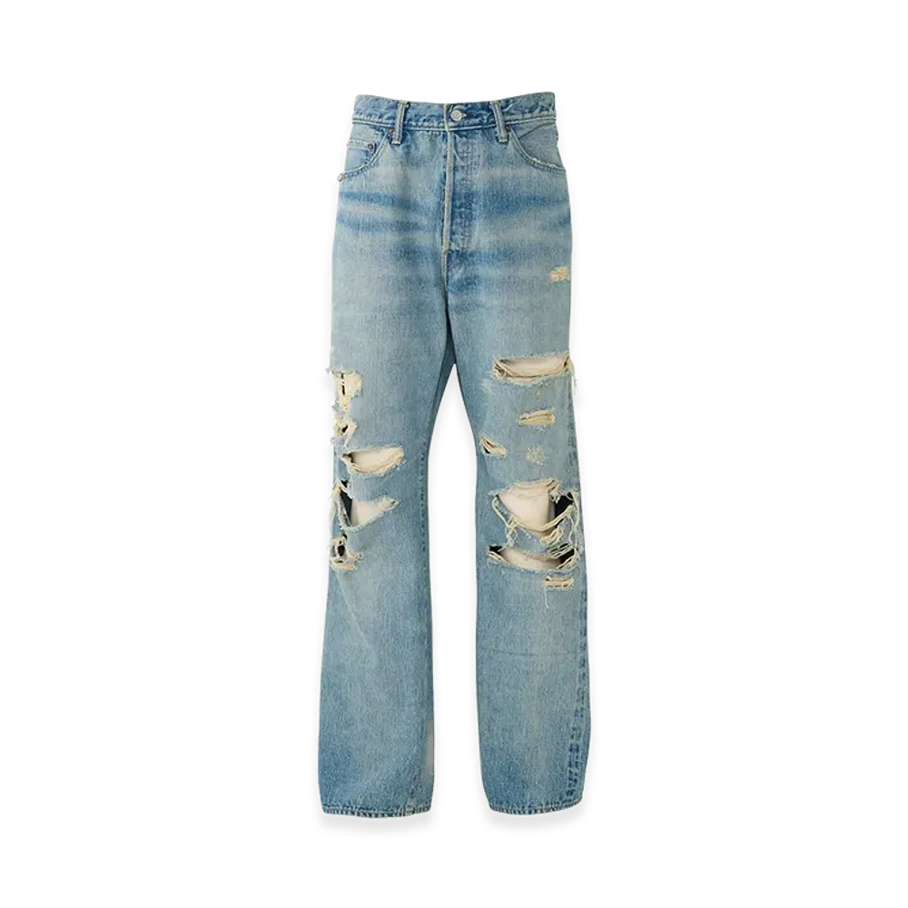 HYSTERIC GLAMOUR Cmr Processed Straight Denim Pants "Light Indigo Blue"
