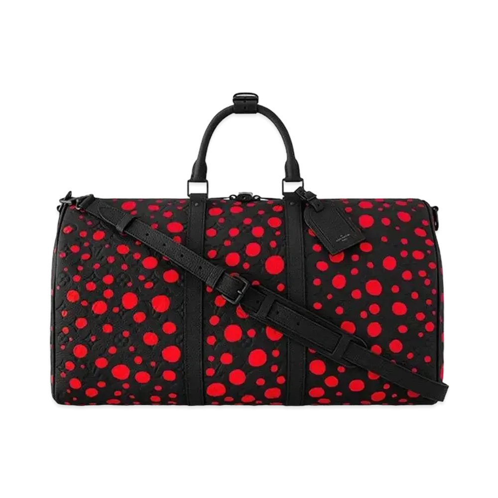 Louis Vuitton x Yayoi Kusama Keepall Bandouliere 50 Taurillon Monogram Leather Infinity Dots "Noir"