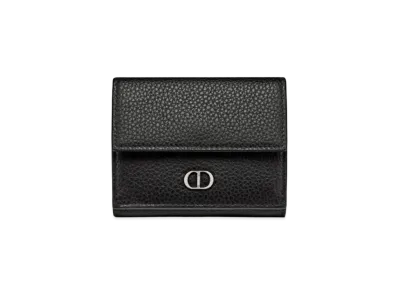 Dior Tri-Fold Wallet CD Icon Grained Calfskin "Black"