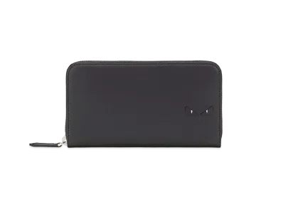 FENDI Zip-Around Wallet Smooth Leather Wallet "Black"