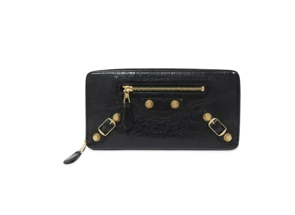 BALENCIAGA Classic Sheepskin Wallet "Black"