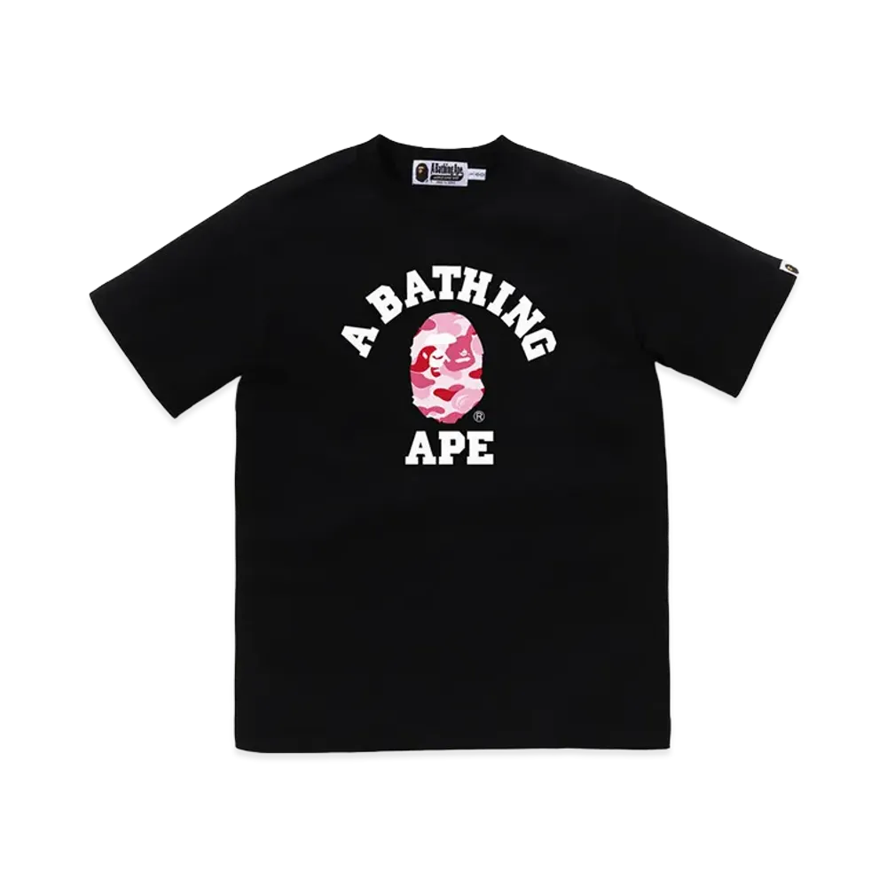 A BATHING APE Kids ABC Camo College Tee "Black/Pink"