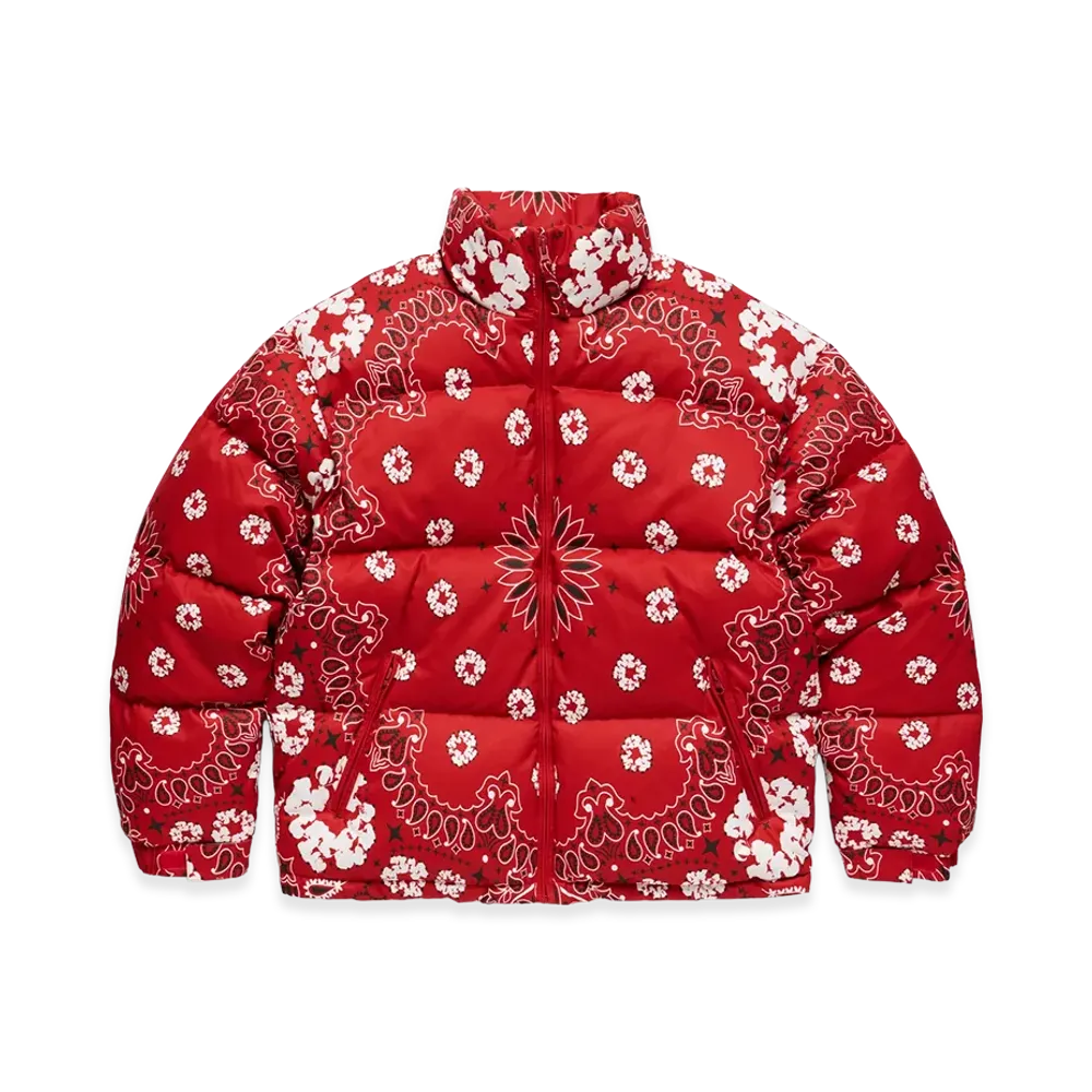 DENIM TEARS Cotton Wreath Paisley Puffer Jacket "Red"