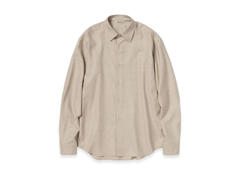 AURALEE Women's Super Light Wool Shirt "Top Beige"
