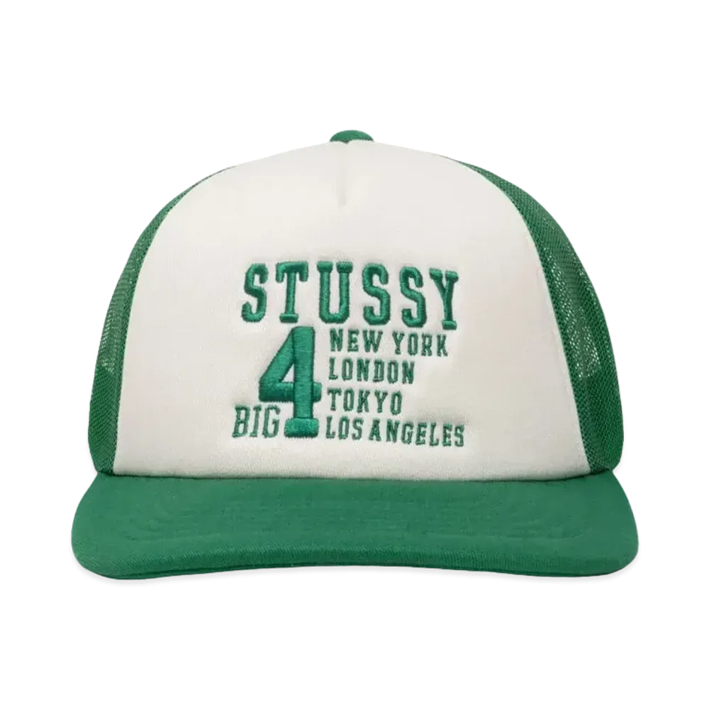 Stussy Trucker Big 4 Snapback "Green"
