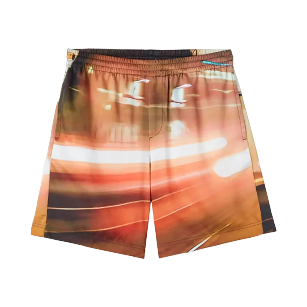 MSGM x Google Pixel Night Metro Print Allover Shorts "Red"