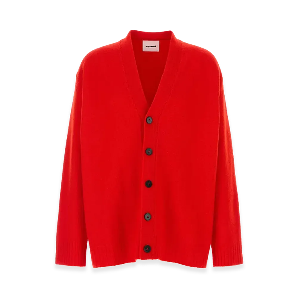 Jil Sander Wool Cardigan "Red"