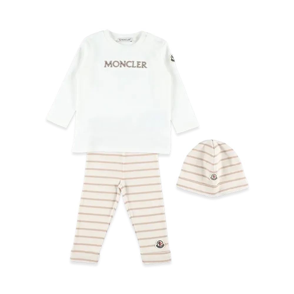 MONCLER Kids T-Shirt And Pants Set "White/Beige"