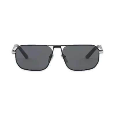 PRADA Iconic Metal Plaque Sunglasses "Gray"
