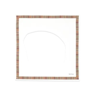 Paul Smith Signature Stripe-Trimmed Handkerchief "White"