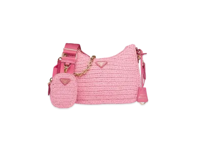 PRADA Re-Edition 2005 Raffia Bag "Pink"