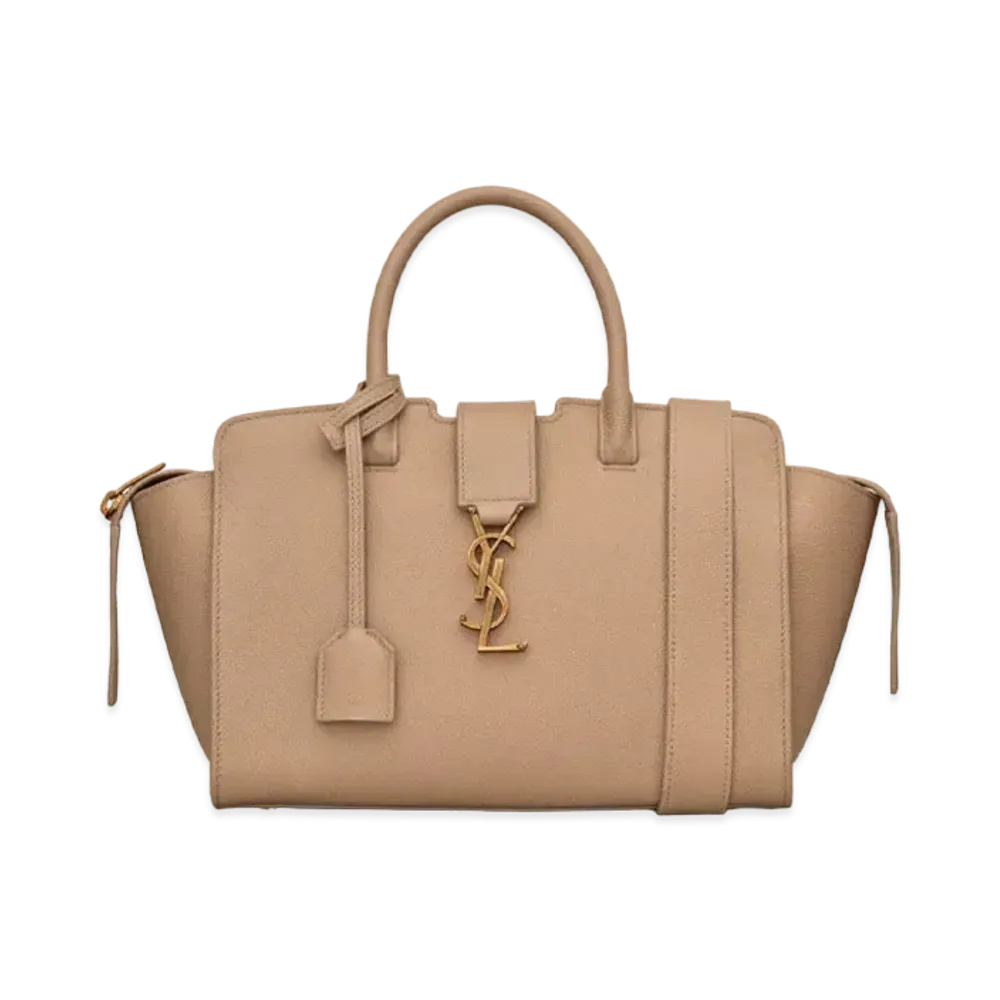 SAINT LAURENT Cabas Ysl Baby Downtown In Grained Leather "Blossom Pink"