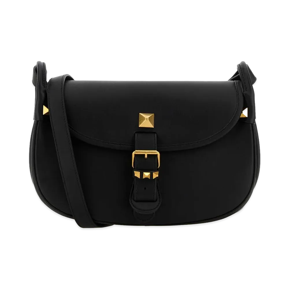 Valentino Women's Leather Flaneuse Crossbody Bag "Black"