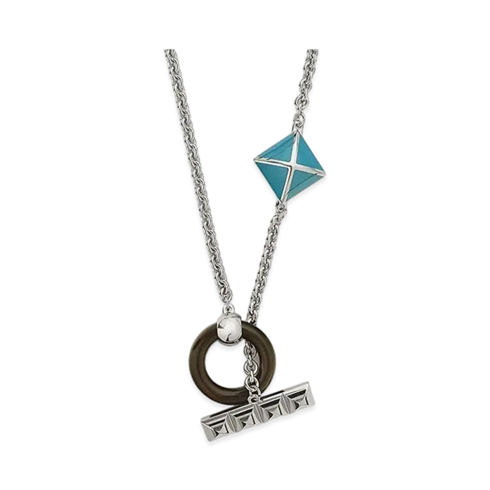 Hermes Medor XO Necklace "Bleu Jean"