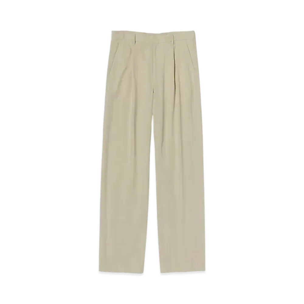 AURALEE Light Cotton Wool Viyella Slacks "Light Khaki"