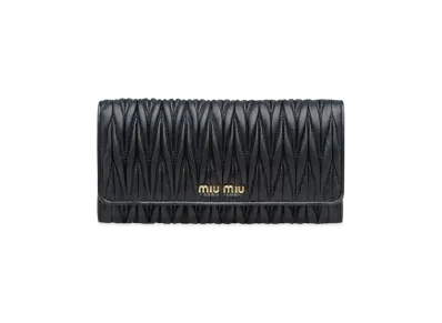 MIU MIU Materasse Leather Wallet "Black"