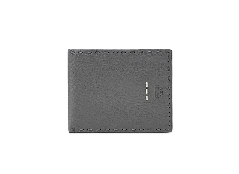 FENDI Two-Folded Wallet Leather With Coin Case "Gray"