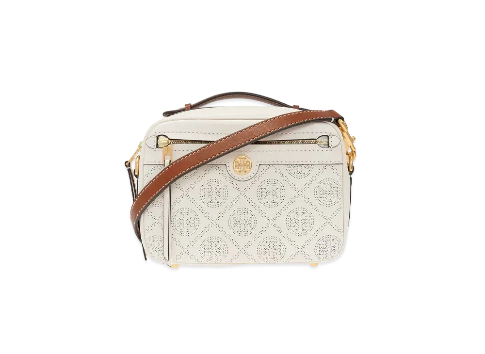 Tory Burch T Monogram Perforated Leather Camera Bag