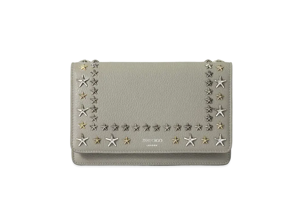 Jimmy Choo Palace Soft Grainy Calf Leather Mini Bag With Star Studs "Moonstone"