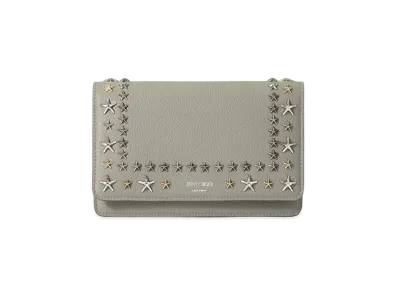 Jimmy Choo Palace Soft Grainy Calf Leather Mini Bag With Star Studs "Moonstone"
