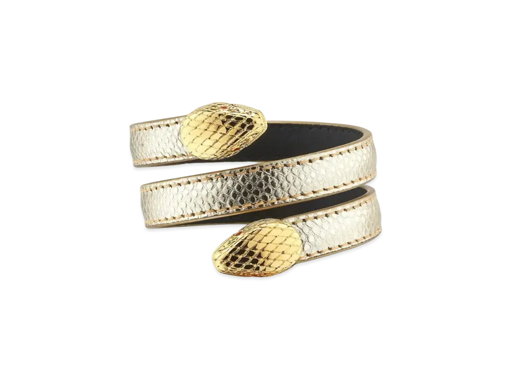 BVLGARI Serpenti Forever Leather Bracelet "Light Gold"