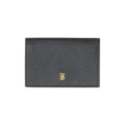 Burberry Small Grainy Leather Folding Wallet "Black"