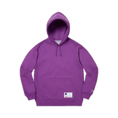 Supreme x Champion Outline Hooded Sweatshirt "Purple"