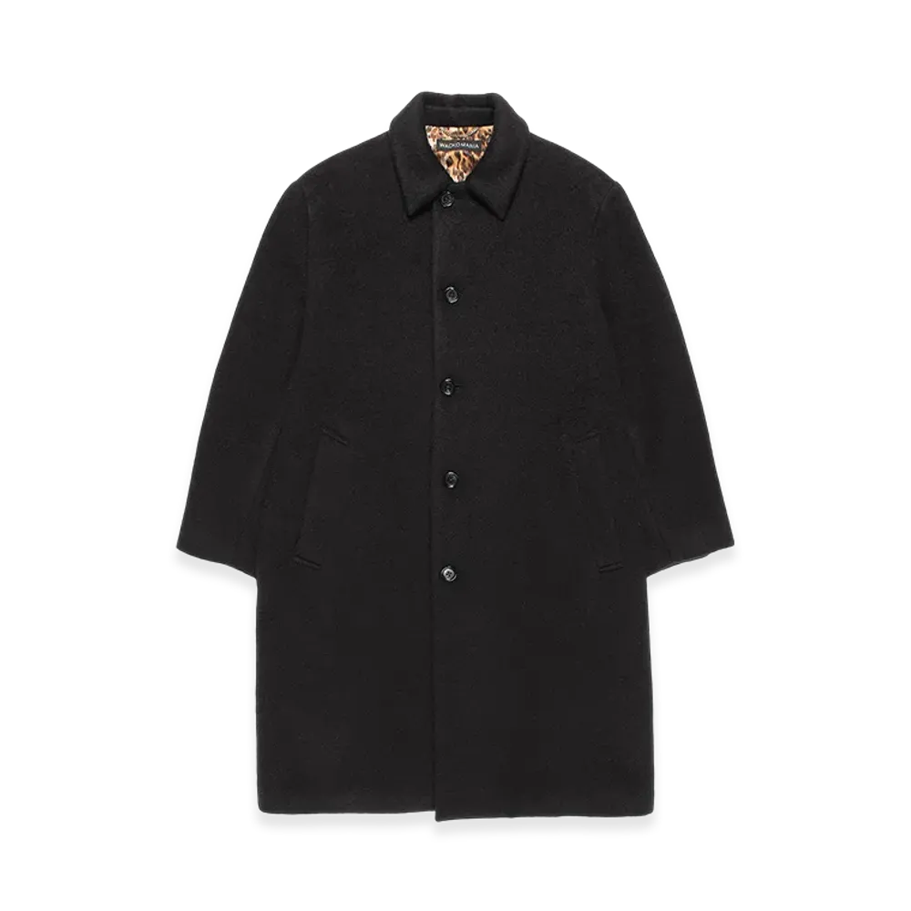 WACKO MARIA Wool Mohair Bal Collar Coat "Black"