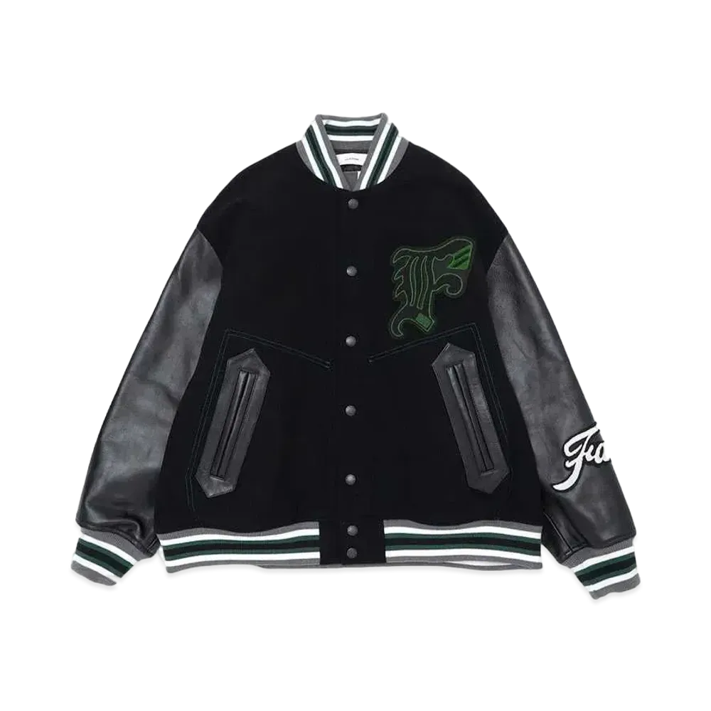 FACETASM PATCHED STADIUM JACKET "BLACK"