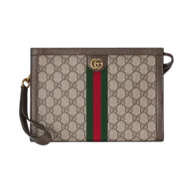 GUCCI Printed GG Supreme Fabric Ophidia Clutch "Printed"