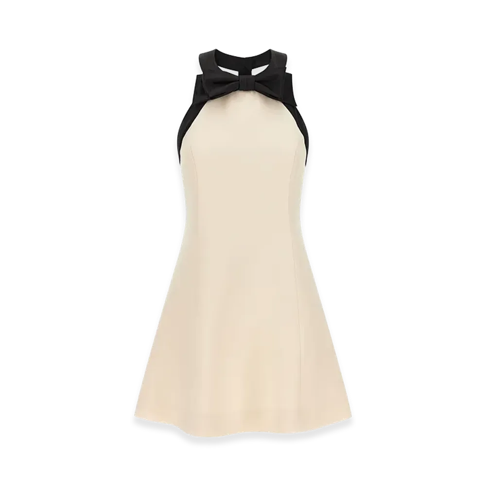 Valentino Garavani Women's Crepe Couture Dress "White/Black"