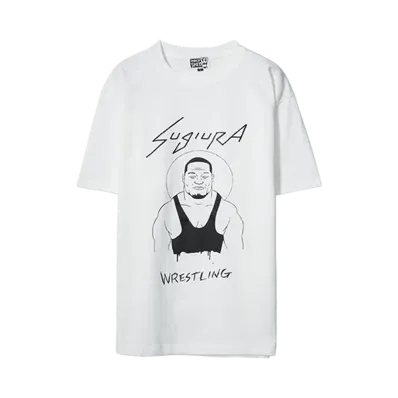 PRO WRESTLING NOAH 25th ANNIV \ HOLY SHIT SUGIURA TAKASHI "SUGIURA " T-SHIRT "WHITE"