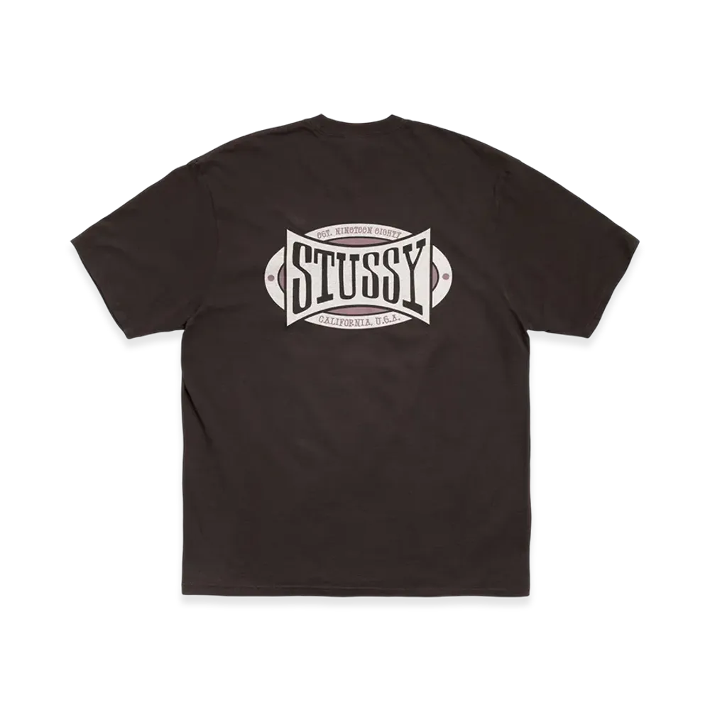 Stussy Champion Oval Tee Pigment Dyed "Faded Black"