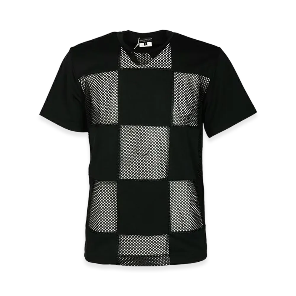 COMME des GARCONS HOMME PLUS Polyester Kanoko Polyester Mesh Tee "Black/Black"