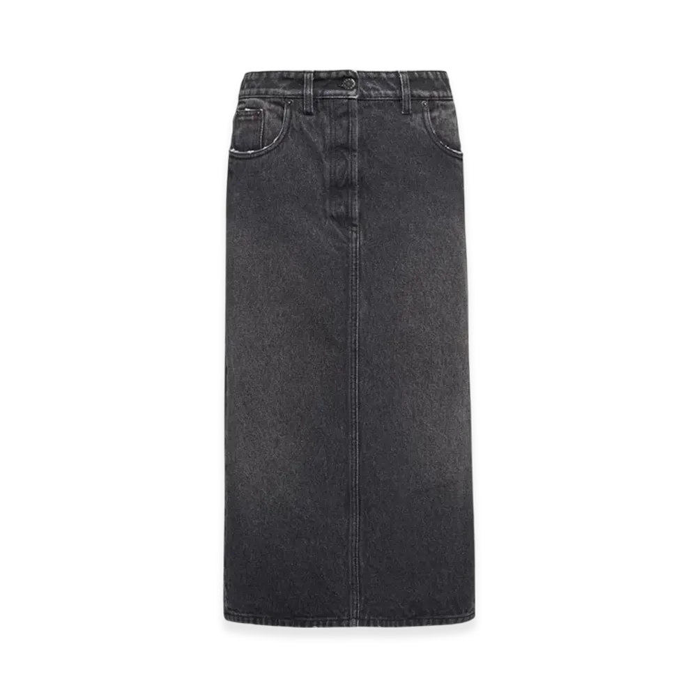 PRADA Women's Long Denim Skirt "Black"