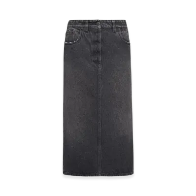 PRADA Women's Long Denim Skirt "Black"