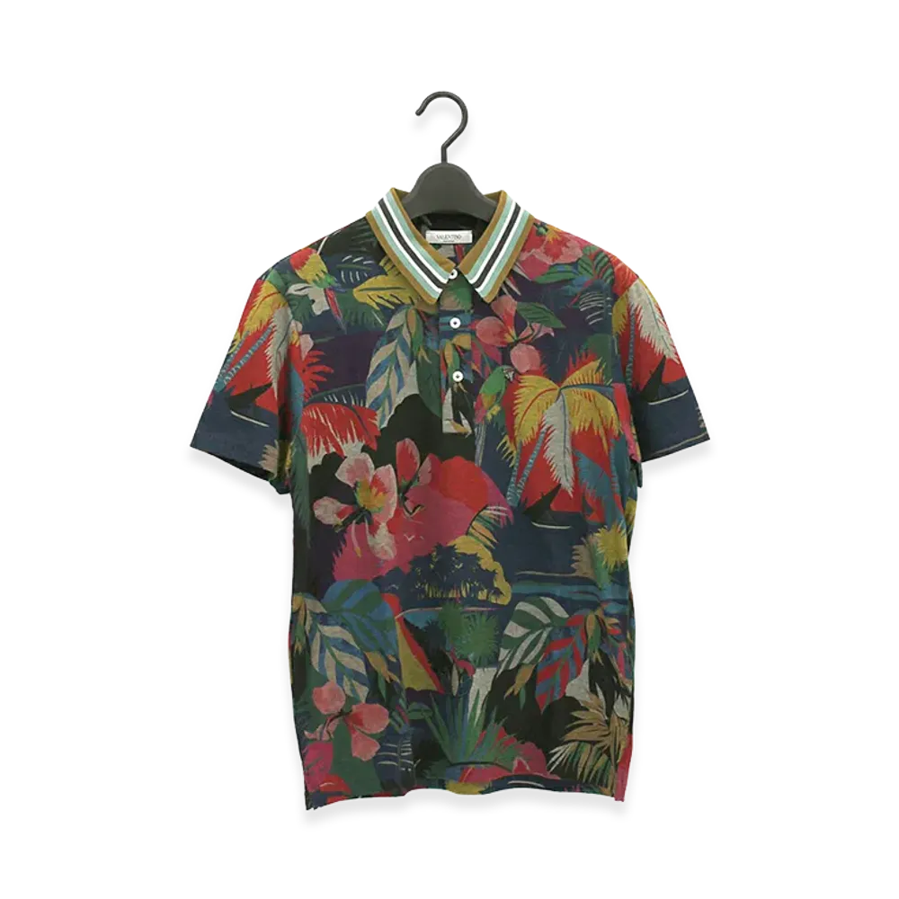 Valentino Tropical Print Polo Shirt "Multicolor"