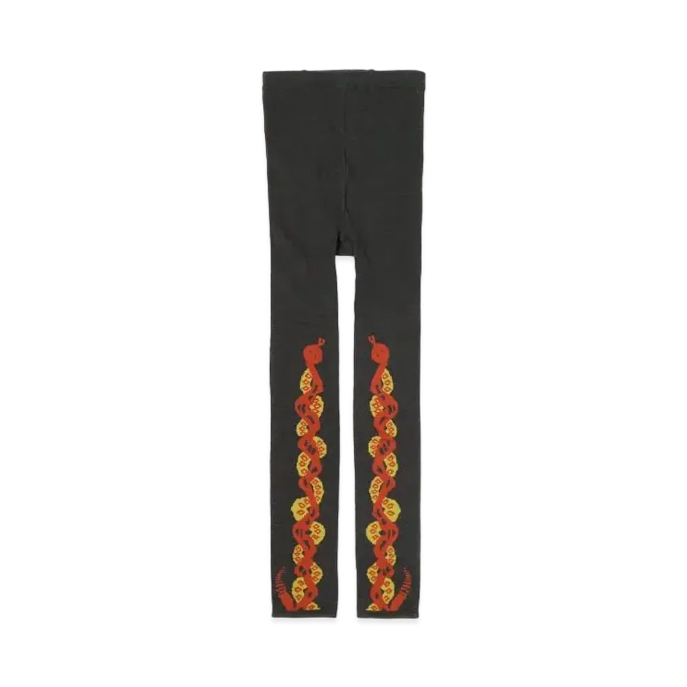 KAPITAL 200 Weaving Kuba Snake Leggings "Black"