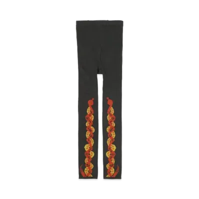 KAPITAL 200 Weaving Kuba Snake Leggings "Black"