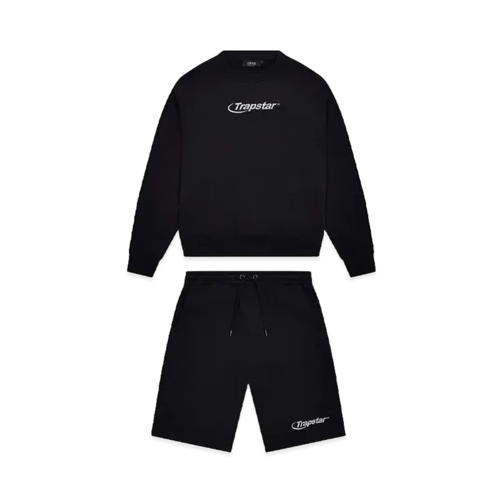 TRAPSTAR Hyperdrive Crewneck Short Set "Black"