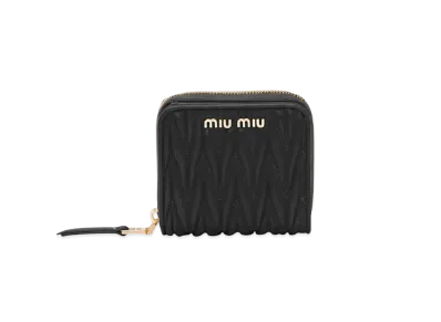 MIU MIU Materasse Leather Wallet "Black"
