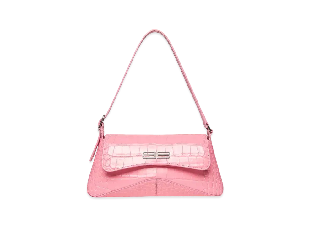バレンシアガ XXスモール フラップバッグ クロコダイル型押し 