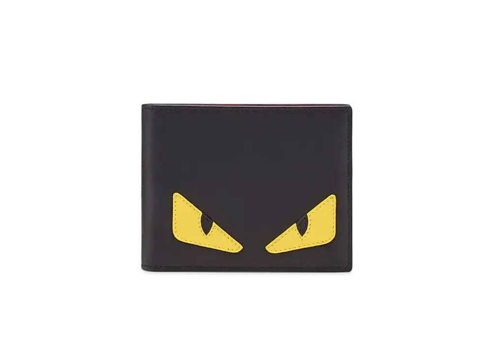 FENDI Two-Folded Wallet Leather Wallet With Coin Case "Black"