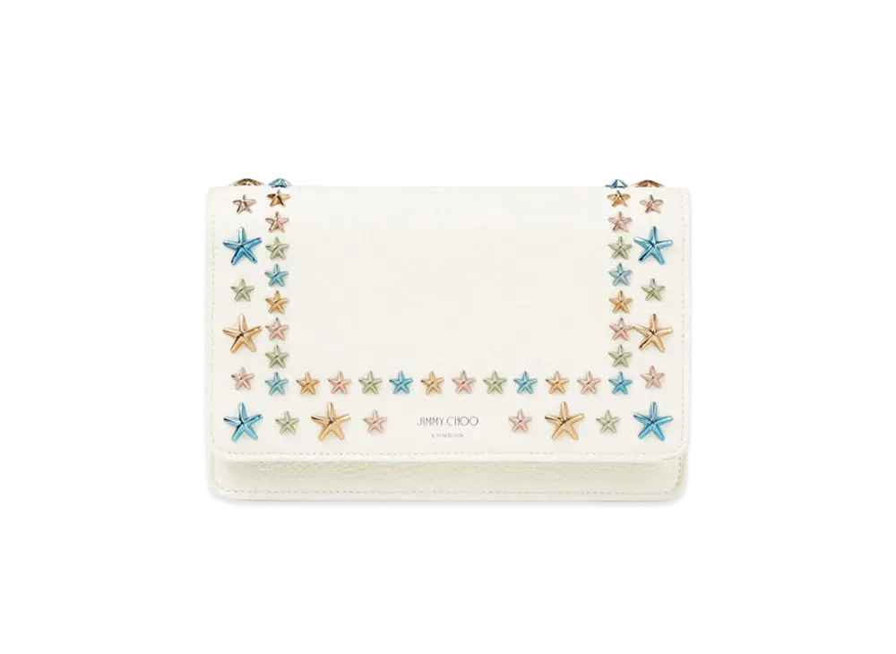 Jimmy Choo Palace Soft Grainy Calf Leather Mini Bag With Star Studs "Multicolour/Latte"