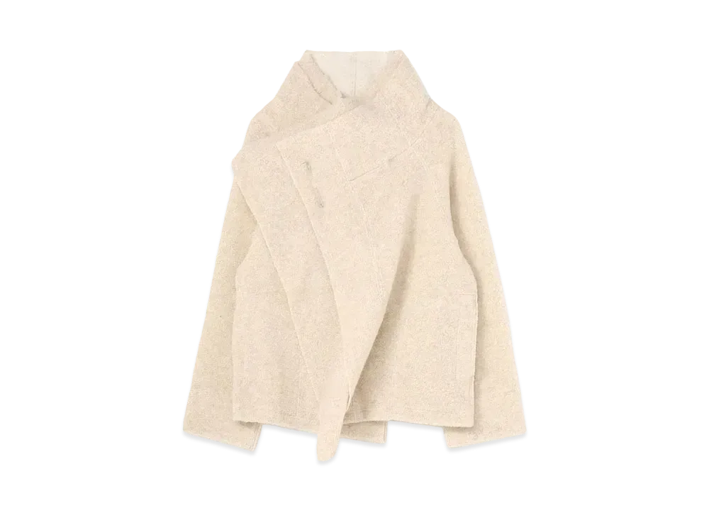 Yohji Yamamoto Y's WOOL POLYESTER PILE ASSYME CARDIGAN "Off White"